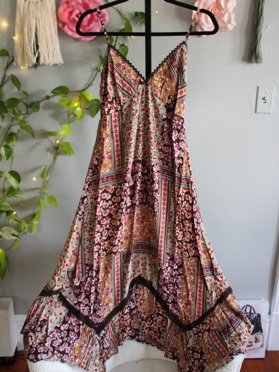 Angie Dresses & Skirts - Angie Floral Patchwork Maxi Dress in Pink, Mustard, Mint